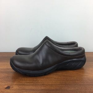 Merrell Bracken Slip On Clogs Mules Brown Leather Women's Size 10.5 (J48512).